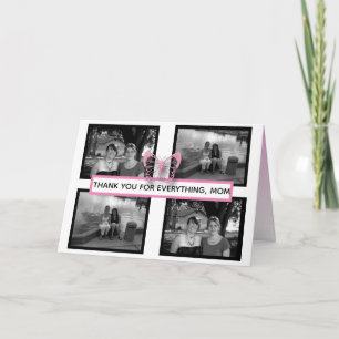 Tarjeta Mariposas rosadas y fotos del Día de la Madre