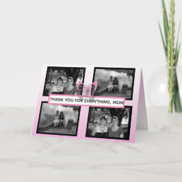 Tarjeta Mariposas rosadas y fotos del Día de la Madre