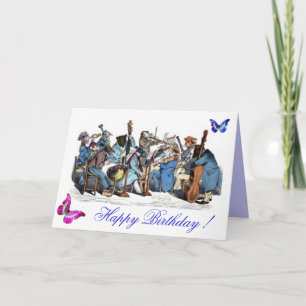 TARJETA MARIPOSAS Y,CUMPLEAÑOS ANIMALES DE ORQUESTA