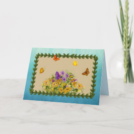 Tarjeta Mariposas y flores