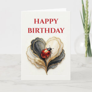 Tarjeta Mariquita Catajara Corazón Hoja