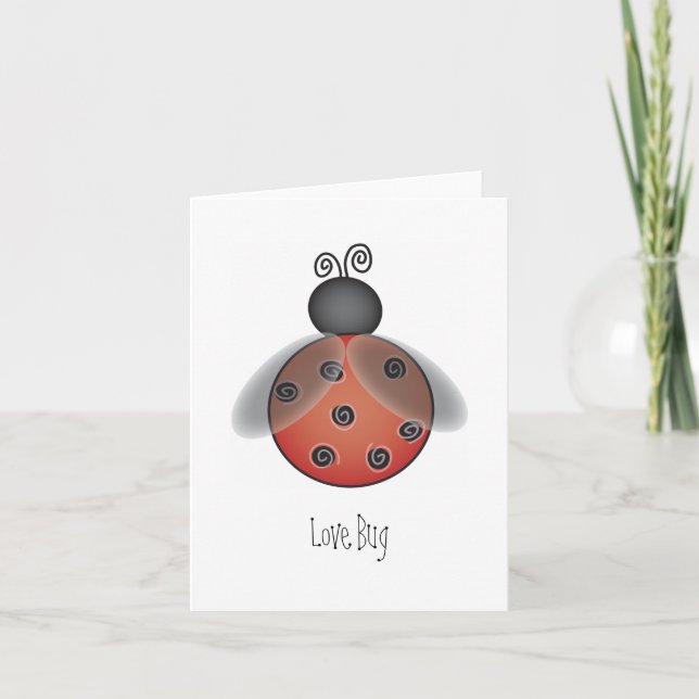 Tarjeta Mariquita, insecto del amor (Anverso)