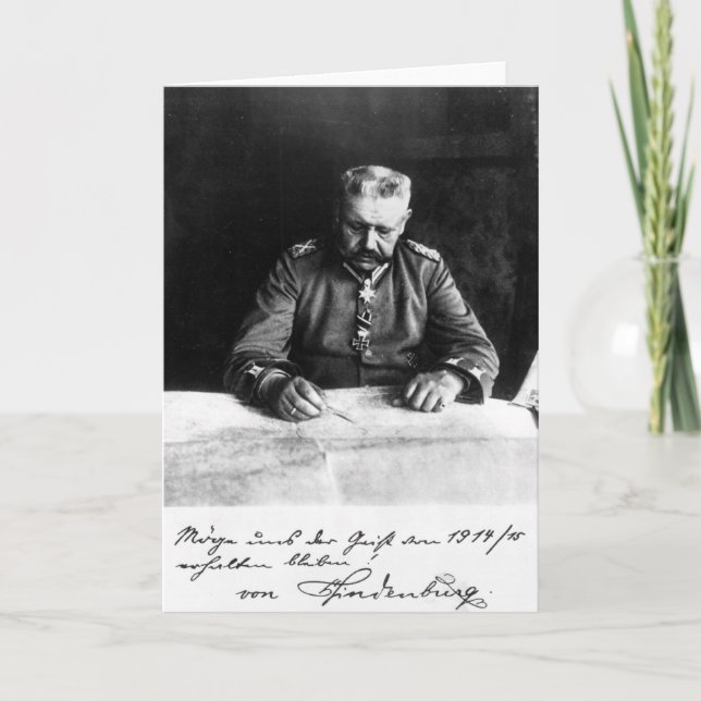 Tarjeta Mariscal Paul von Hindenburg, 1914 (Anverso)