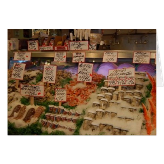 Tarjeta mariscos frescos