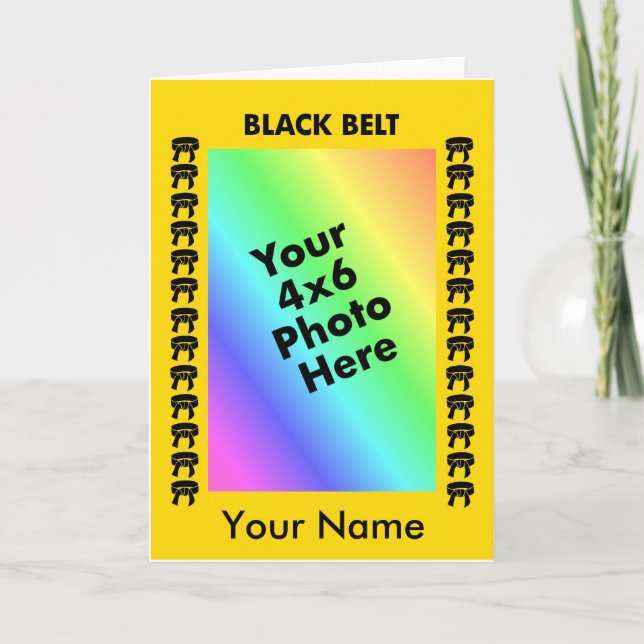 Tarjeta Marital Arts Black Belt Photo Mat Card (Anverso)