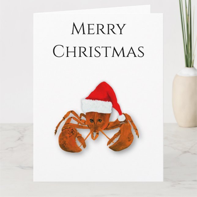 Tarjeta Maritime Santa Claus Lobster (Anverso)