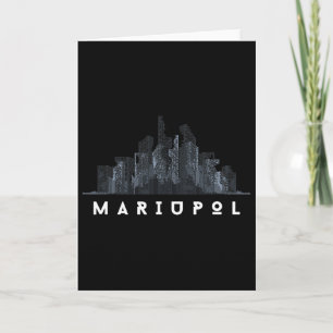 Tarjeta Mariupol Ucrania Bandera Ciudad ucraniana cirílico