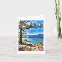 Tarjeta Marla's Devil's Lake Computer Watercolor Painting 