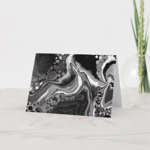 Tarjeta Mármol blanco y negro: arte de fluidos digitales e