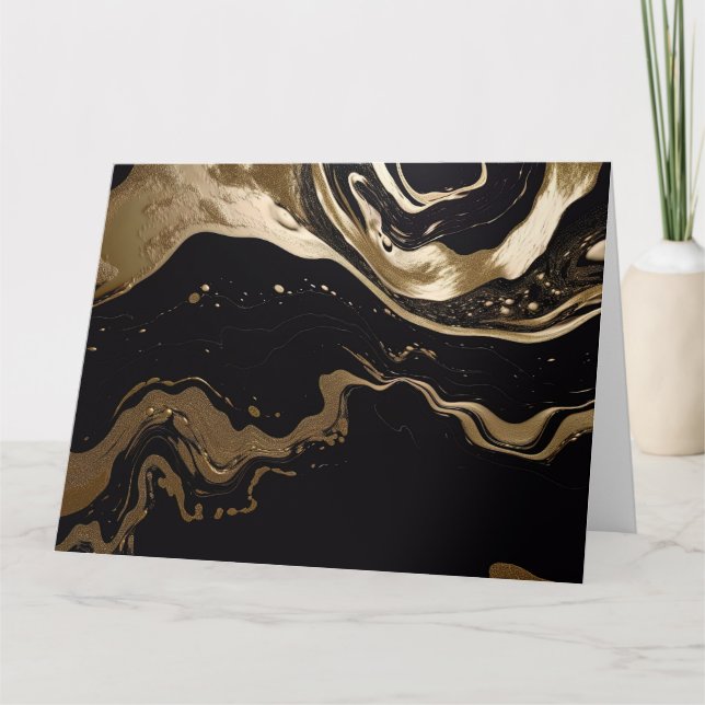 Tarjeta Mármol pintado de oro negro (Anverso)