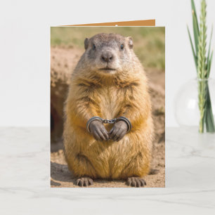 Tarjeta Marmota de cumpleaños con esposas
