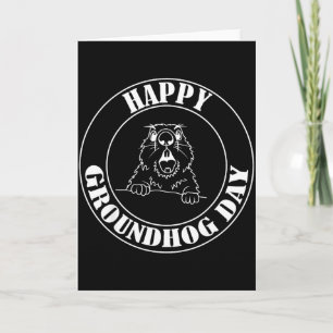 Tarjeta Marmota Divertida Gritando Feliz Día de la Marmota
