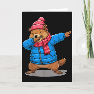Tarjeta Marmota haciendo dab Marmota divertida 2 de febrer
