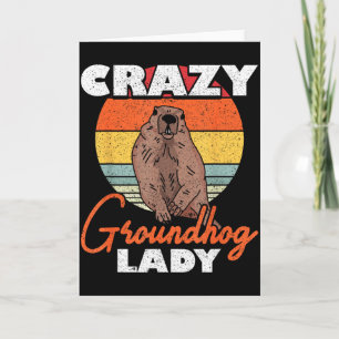 Tarjeta Marmota loca señora Groundhog 
