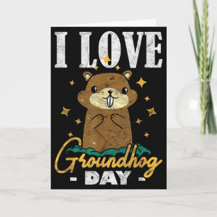 Tarjeta Marmota Me encanta el día de la marmota _1