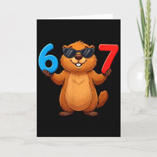 Tarjeta Marmota Seis Siete Goteo 67 Meme Divertido 6-7 Mar