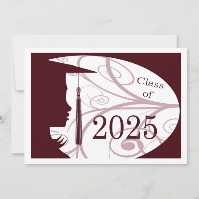 Tarjeta Maroon and White Silhouette 2025 (Anverso)