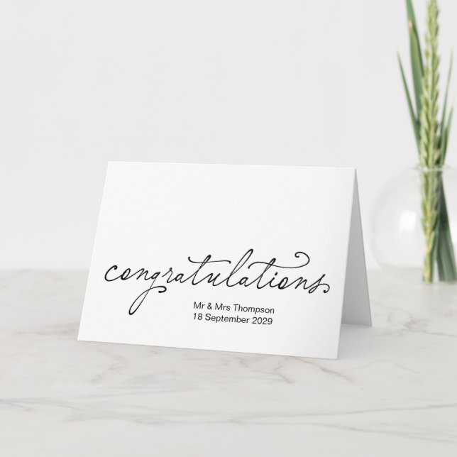 Tarjeta Marriage Congratulations Bride Groom Wedding Day (Anverso)