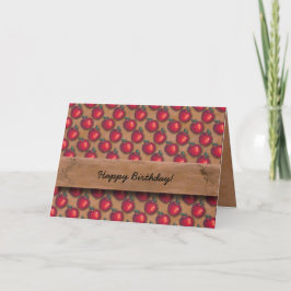 Tarjeta Marrón de manzanas rojas