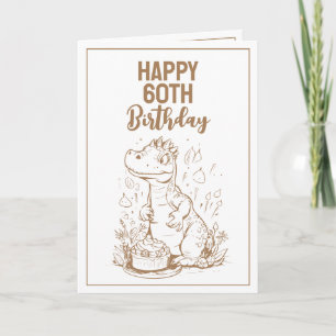 Tarjeta Marrón gracioso y esposo Trex blanco 60 cumpleaños