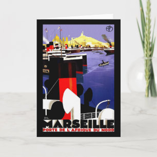 Tarjeta Marsella, France Vintage Travel