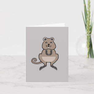Tarjeta Marsupial- Cute QUOKKA- Dibujo animal en peligro d