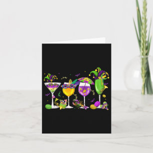 Tarjeta Martes Grasa Mardi Gras Vino Bebe Carnaval Yo