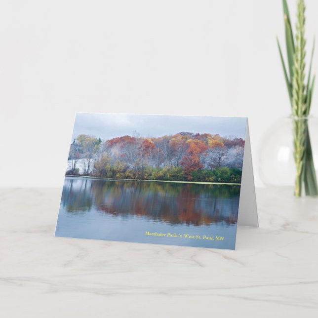 Tarjeta Marthaler Park Snowy Autumn Morning (Anverso)