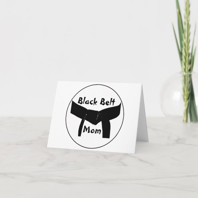 Tarjeta Martial Arts Black Belt Mom Note Card (Anverso)