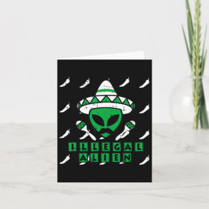 Tarjeta Martian Ilegal Alien Mexicano Area-51 Fun Hallowee