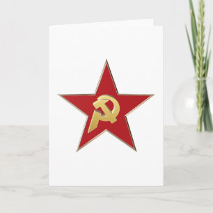 Tarjeta Martillo y hoz en la estrella roja