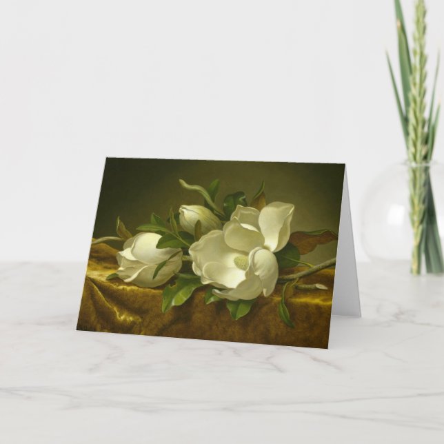 Tarjeta Martin Johnson Heade - Magnolias sobre Velvet de O (Anverso)