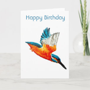 Tarjeta Martín pescador del vuelo