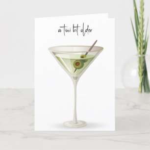 Tarjeta Martini De Cumpleaños En Blanco