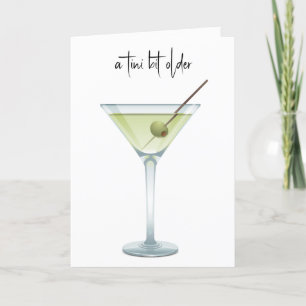 Tarjeta Martini De Cumpleaños En Blanco