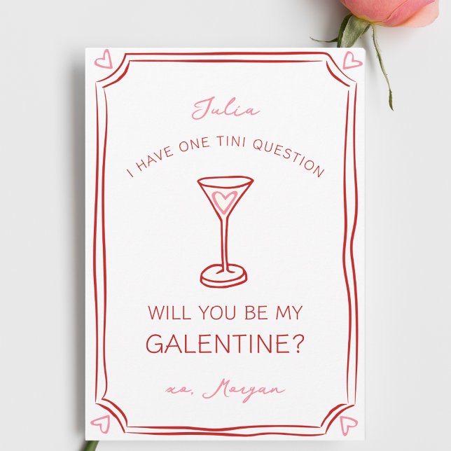 Tarjeta Martini de Galentine, una chica sincera, roja y ro (Subido por el creador)