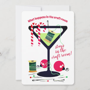 Tarjeta Martini de Navidades de costura