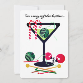 Tarjeta Martini de Navidades de hilos de crochet d