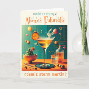 Tarjeta Martini de Tormenta Cósmica Futurista Atómica