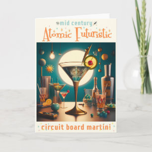 Tarjeta Martini futurista de placa de circuito atómico