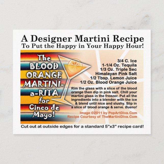 Tarjeta Martini Margarita, Naranja de Sangre Cinco (Anverso)
