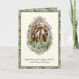 Tarjeta Mártires de Compiègne Carmelites Floral religiosa