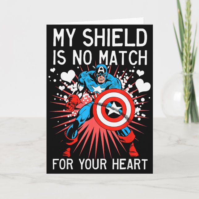 Tarjeta Marvel Captain America Shield Heart Valentine Grap (Anverso)