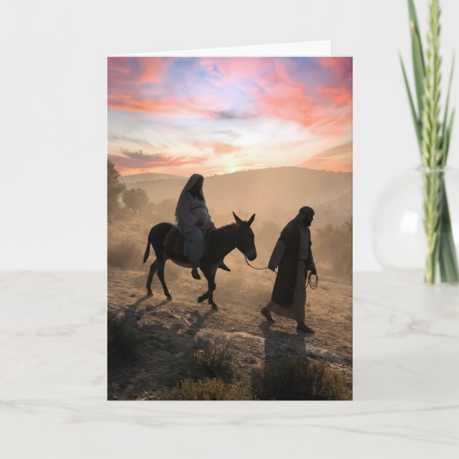 Tarjeta Mary and Joseph Traveling To Bethlehem (Anverso)