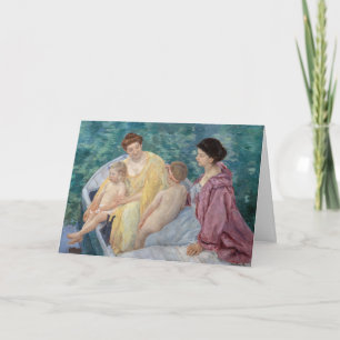 Tarjeta Mary Cassatt - Dos madres y niños en un barco