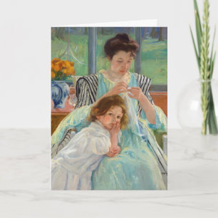Tarjeta Mary Cassatt - Joven Madre Cosiedo