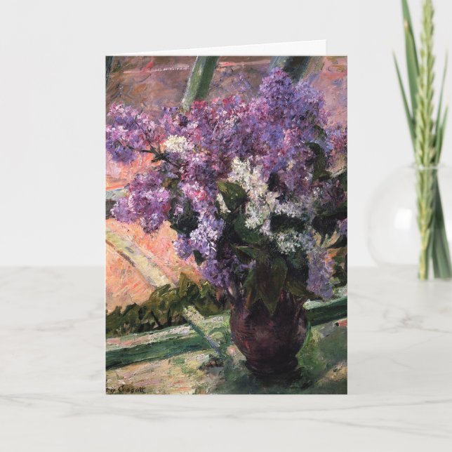 Tarjeta Mary Cassatt - Lilas en una ventana (Anverso)