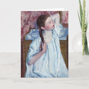 Tarjeta Mary Cassatt - Muchacha peinándose