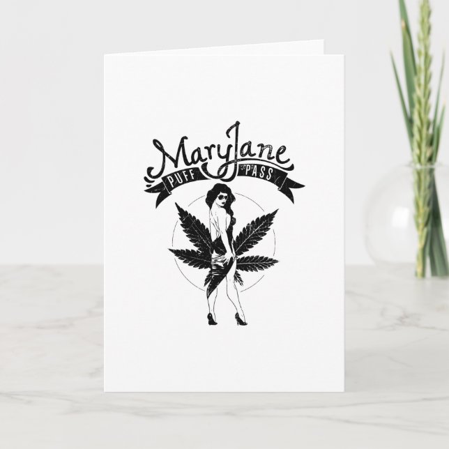 Tarjeta Mary Jane Puff Pass Woman Artwork Black (Anverso)