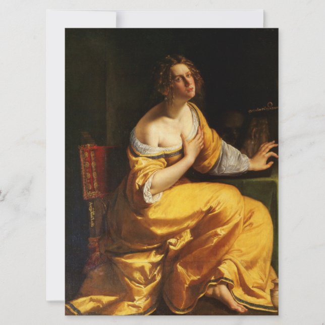 Tarjeta Mary Magdalene (por Artemisia Gentileschi) (Anverso)